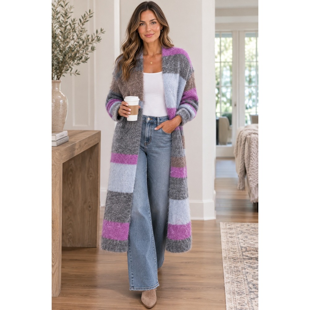 Lisa Todd Duster Cardigan Sweater Long Midi Wool Blend Sz Small
